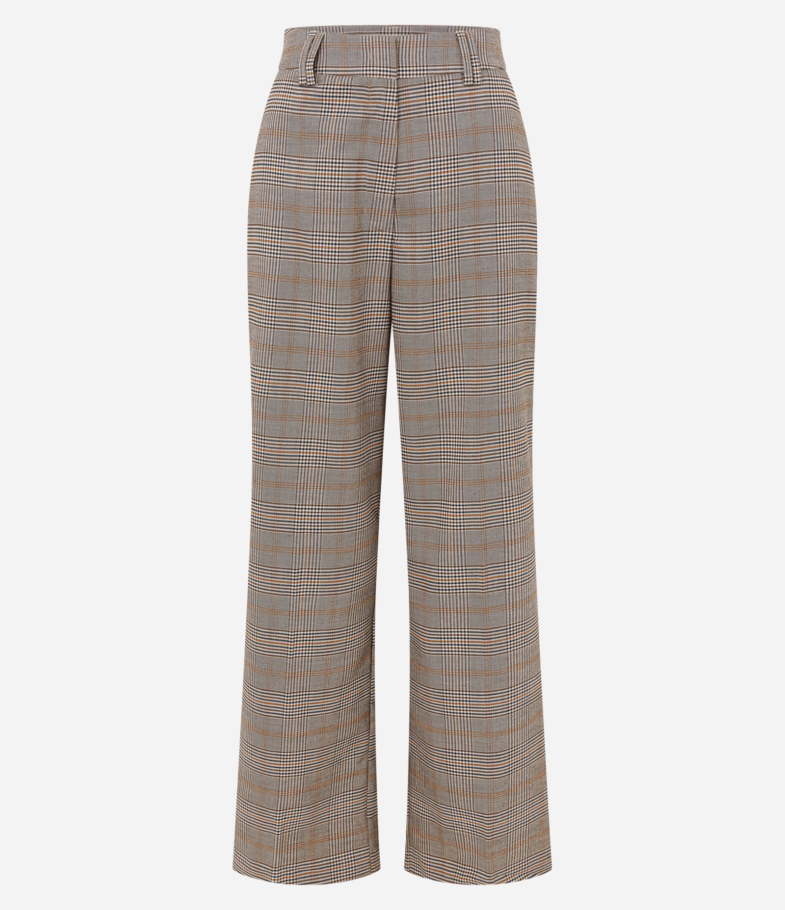 Calça Wide Leg em Alfaiataria com Estampa Xadrez Cinza 5