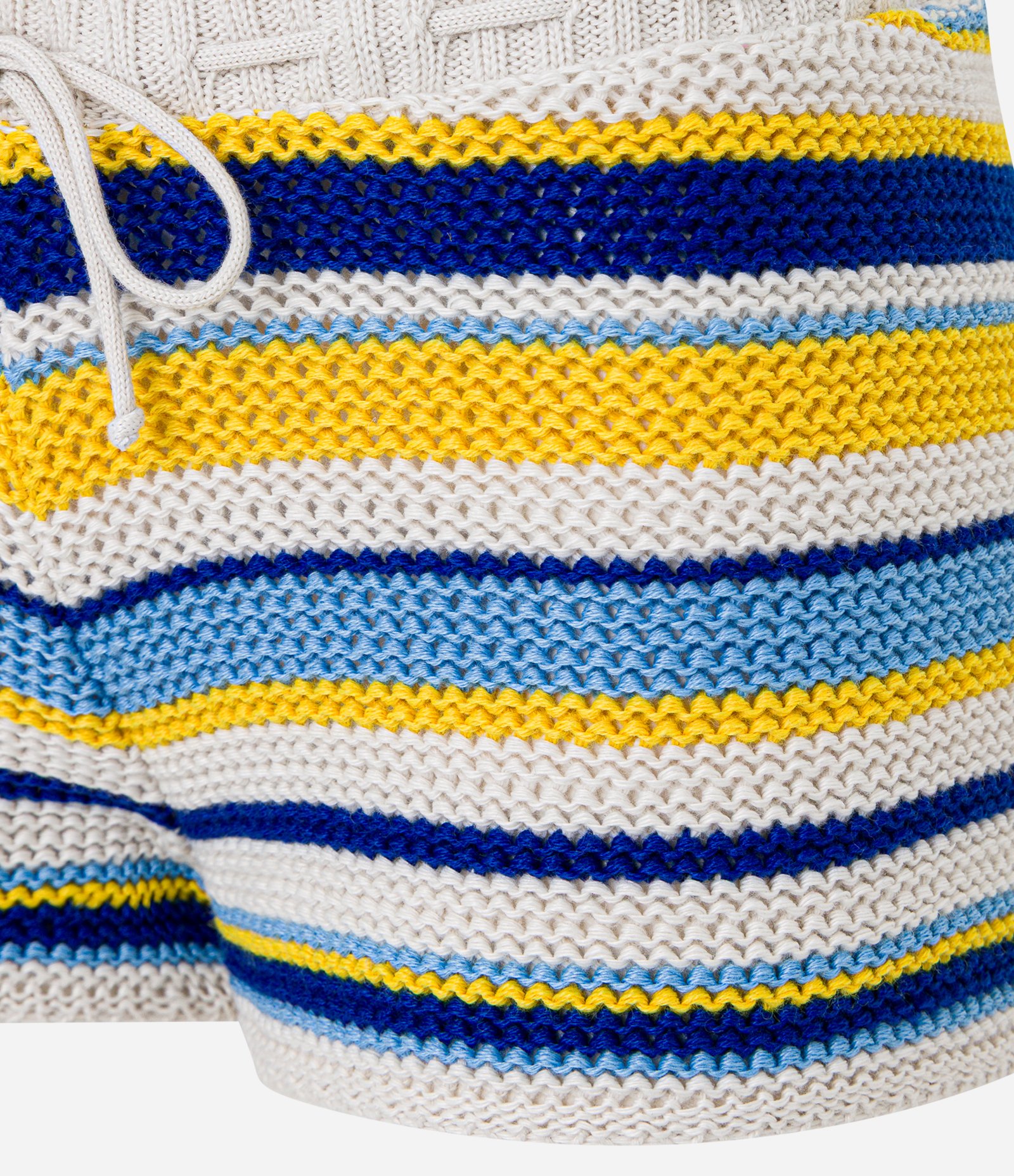 Saída de Praia Short em Crochê Listrado com Amarração Multicores 6