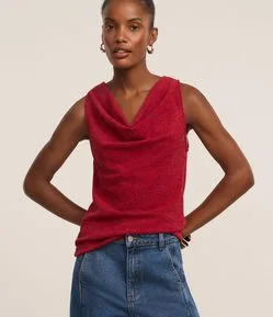Blusa em Tricô com Decote Degagê