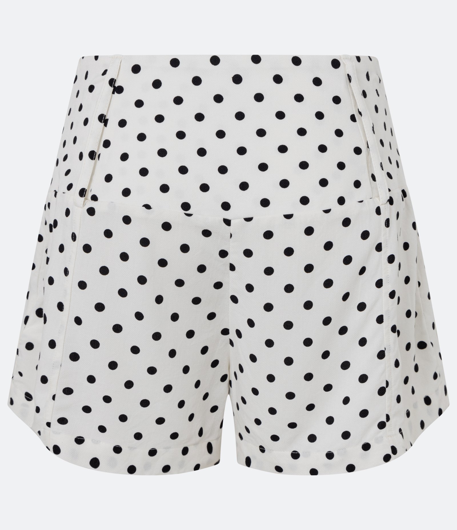 Short Alfaiataria Cós com Pala Larga e Estampa Poá Off White 6