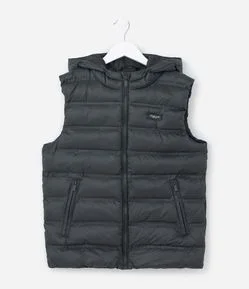 Colete Infantil com Capuz e Zíper Frontal - Tam 5 A 14 Anos