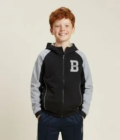 Jaqueta Infantil em Microfibra com Recortes - Tam 5 a 14