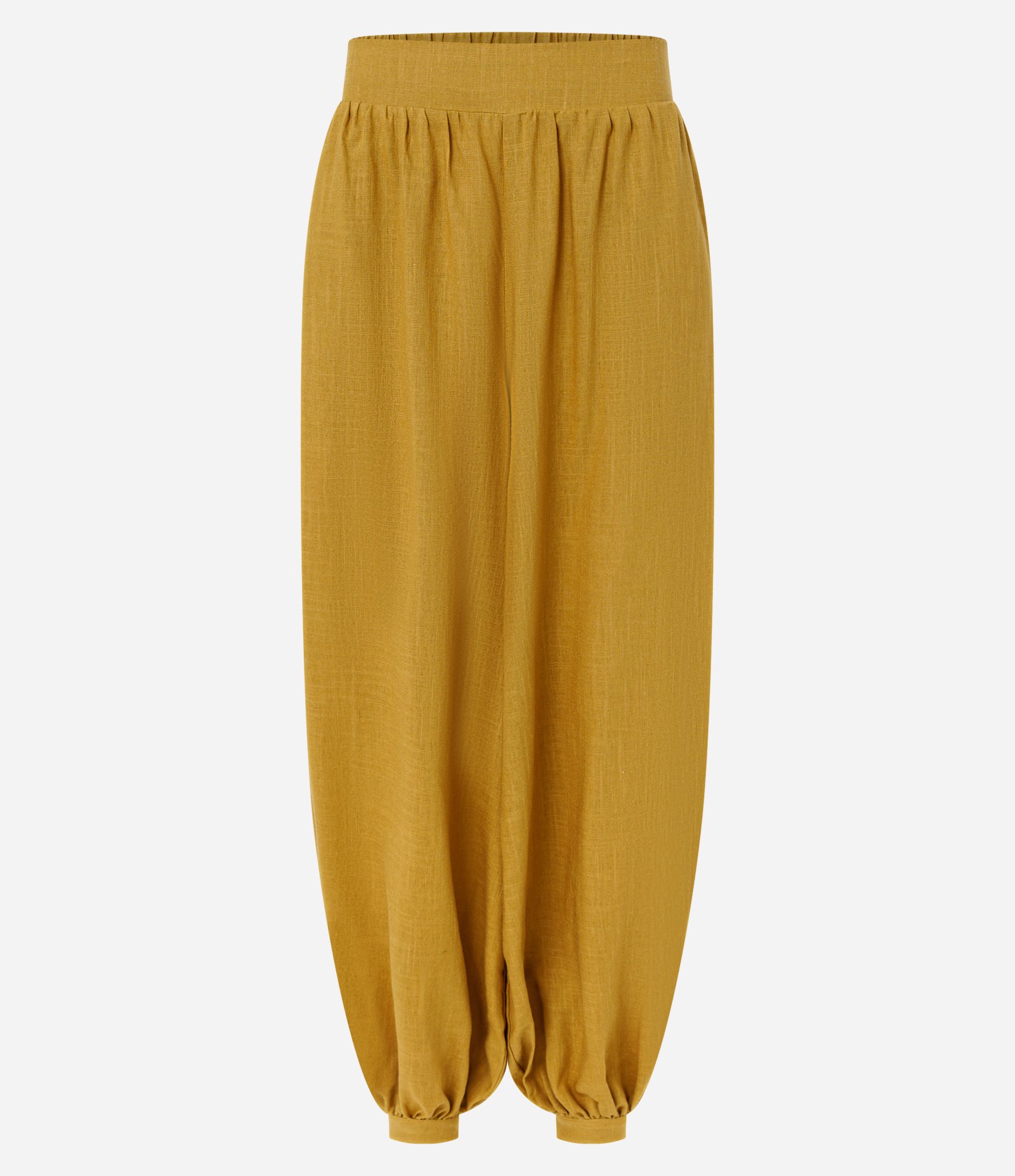Calça Alladin em Viscolinho com Cós Elástico Amarelo 5
