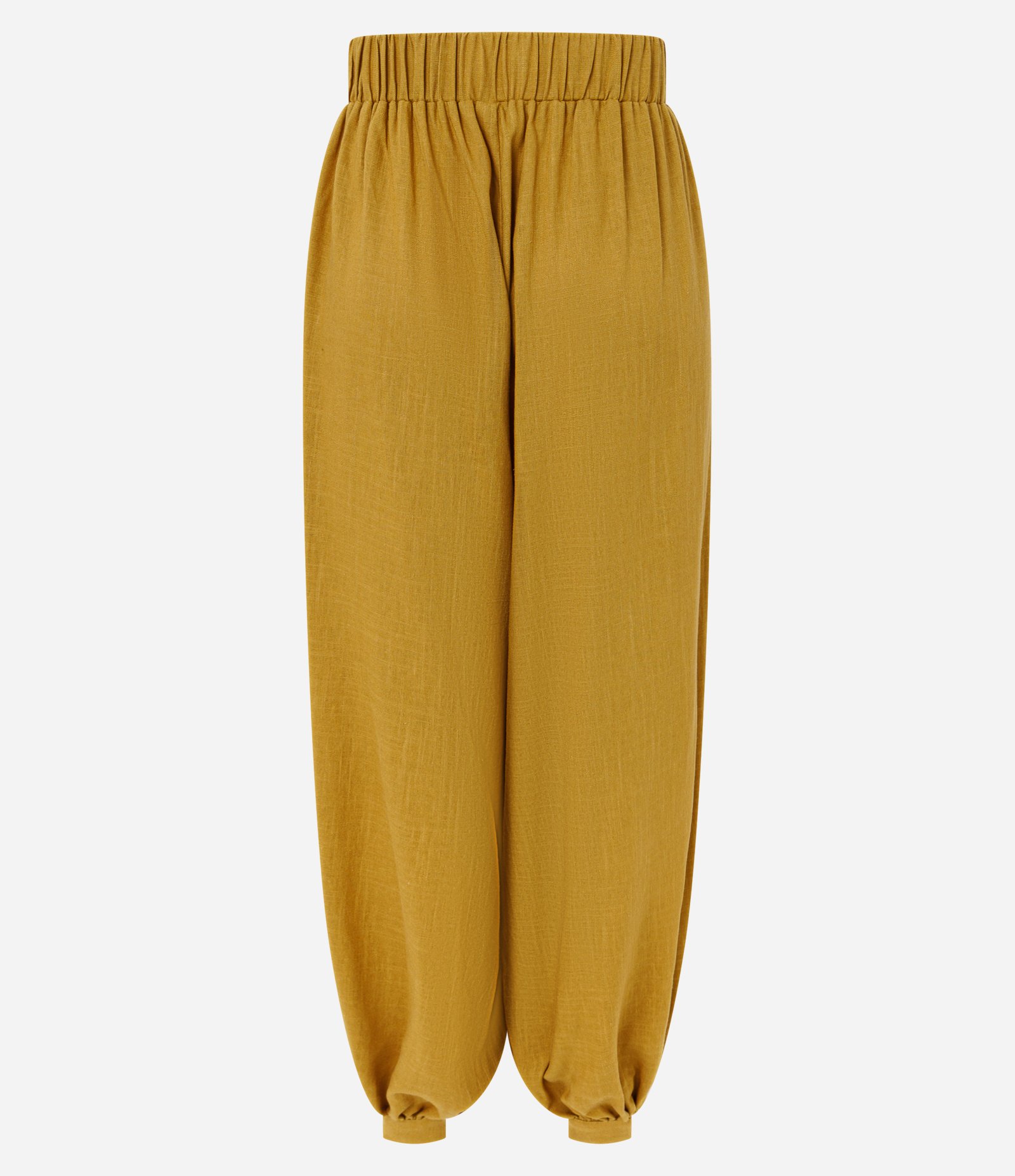 Calça Alladin em Viscolinho com Cós Elástico Amarelo 7
