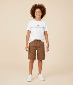 Bermuda Infantil em Microfibra com Bolso Cargo - Tam 5 a 14 Anos