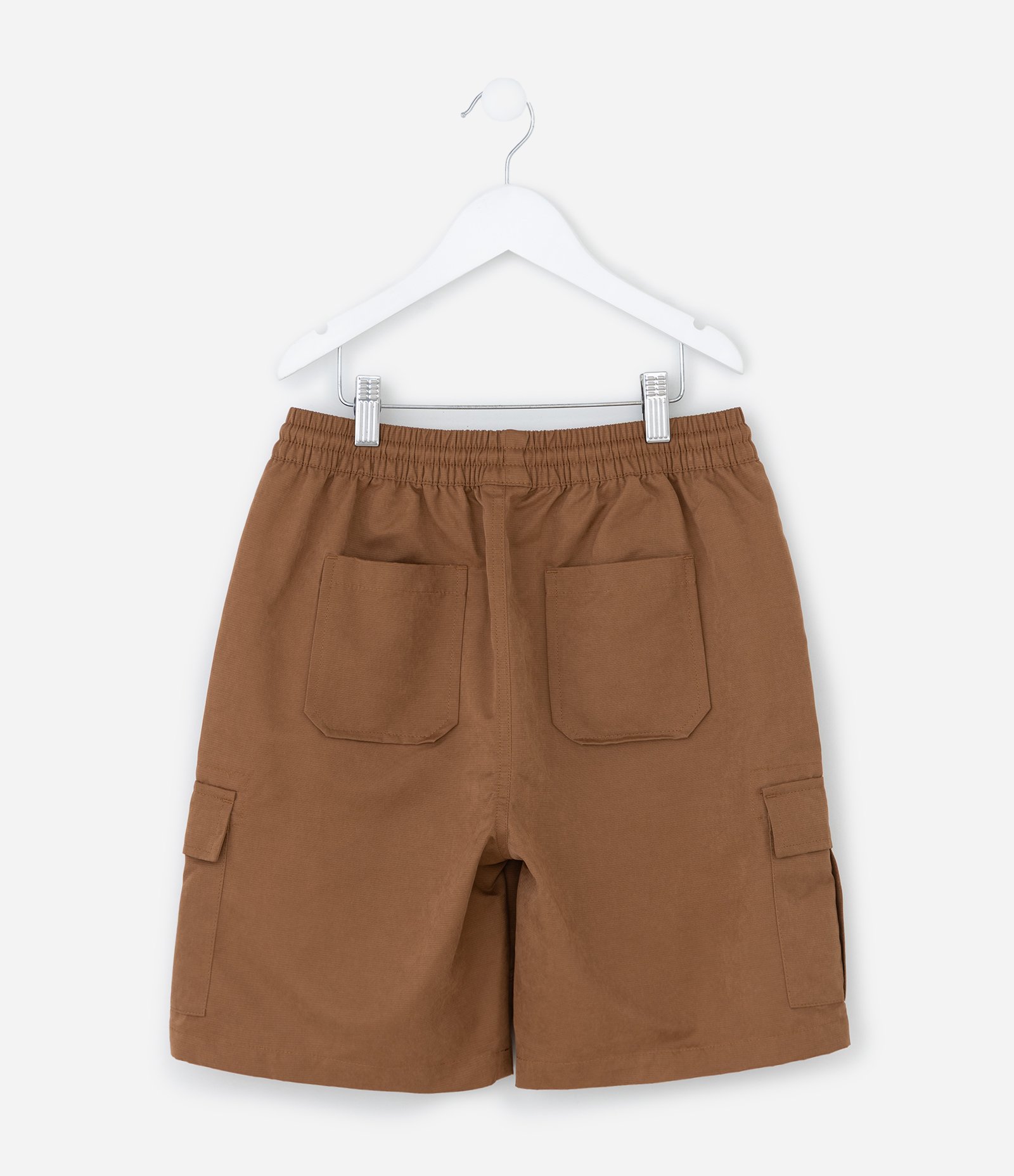 Bermuda Infantil em Microfibra com Bolso Cargo - Tam 5 a 14 Anos Marrom 3