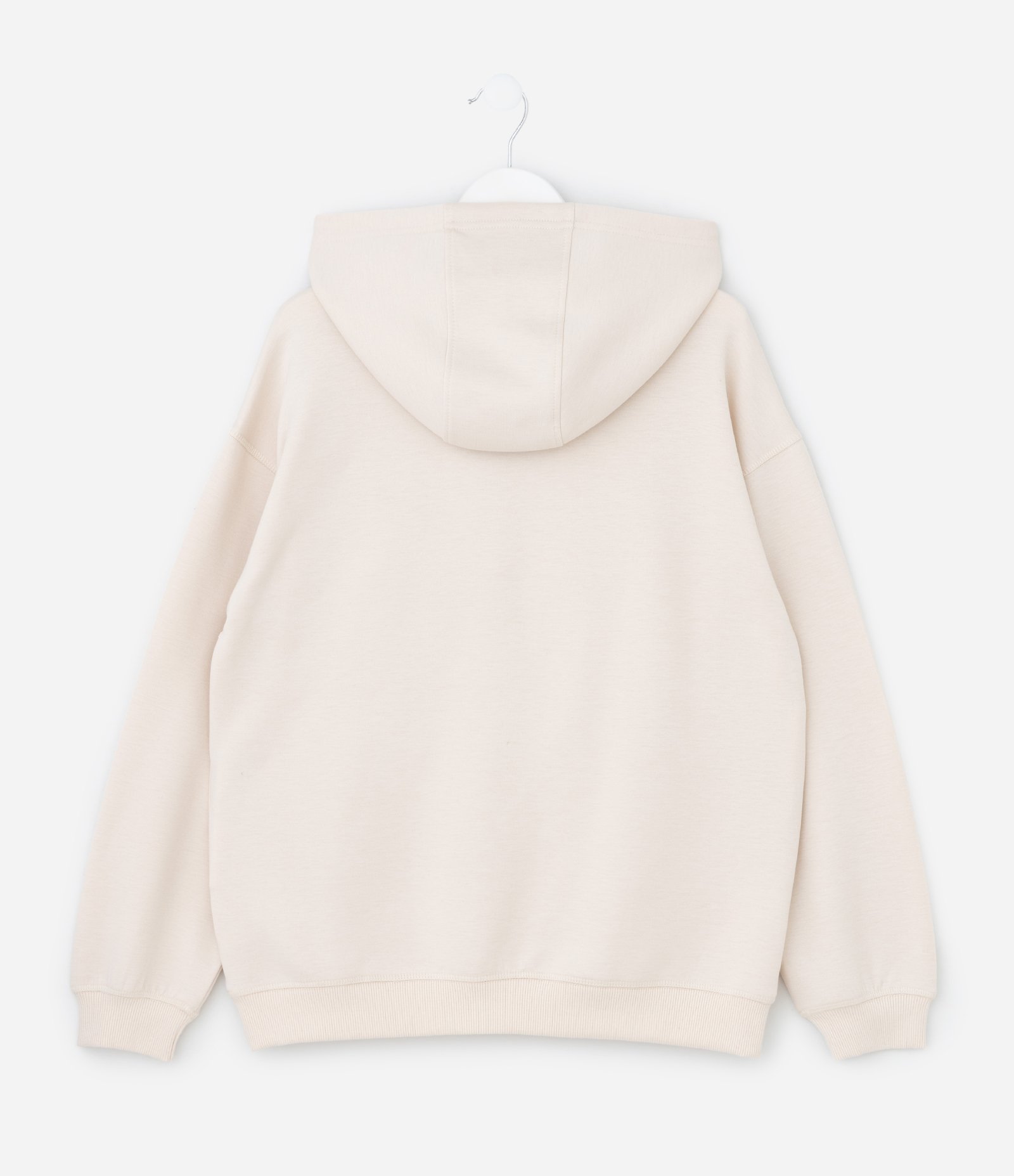 Casaco Infantil em Tech Fleece com Capuz e Bolso Canguru – Tam 5 a 14 Anos Bege Claro 3