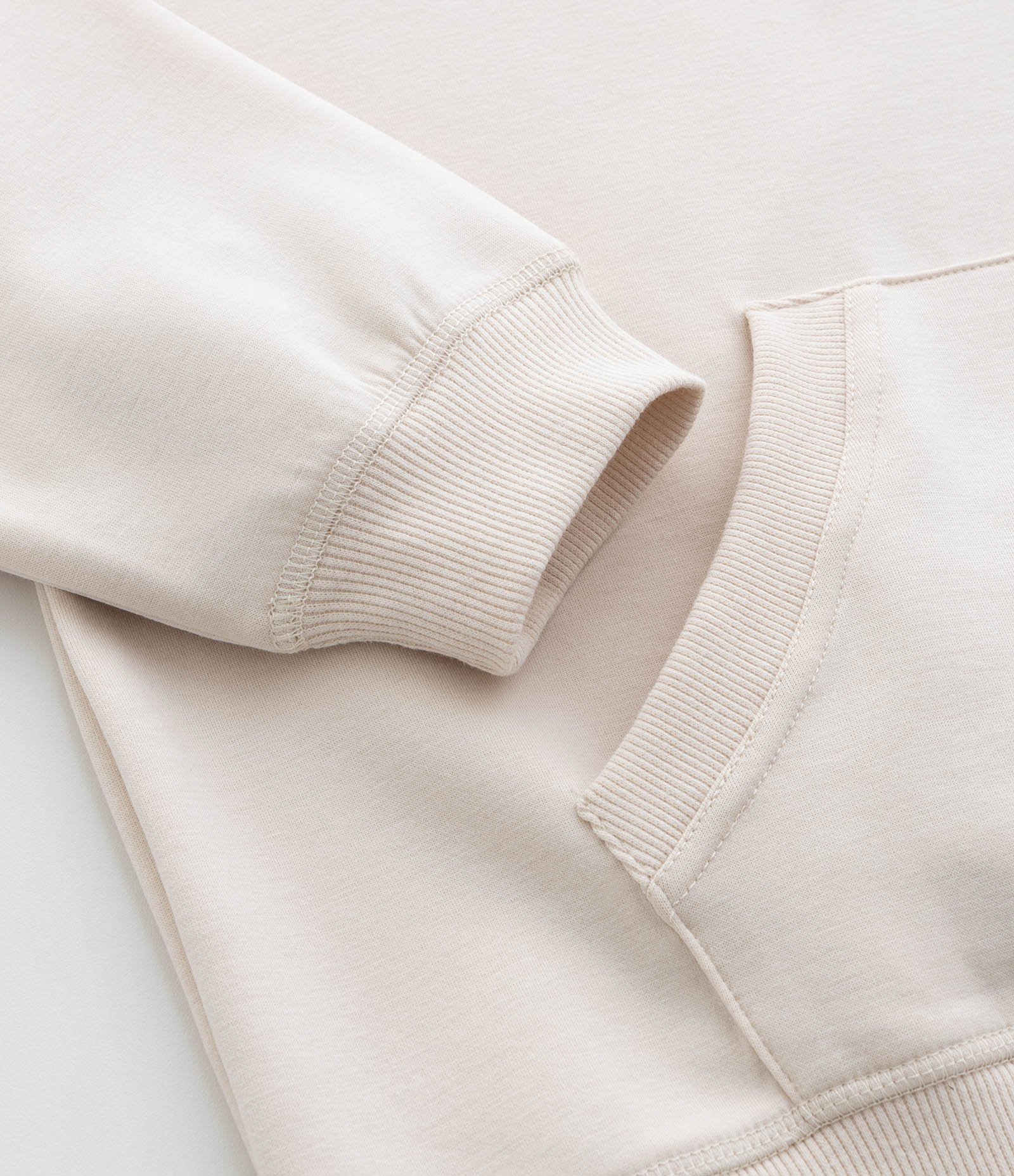 Casaco Infantil em Tech Fleece com Capuz e Bolso Canguru – Tam 5 a 14 Anos Bege Claro 5