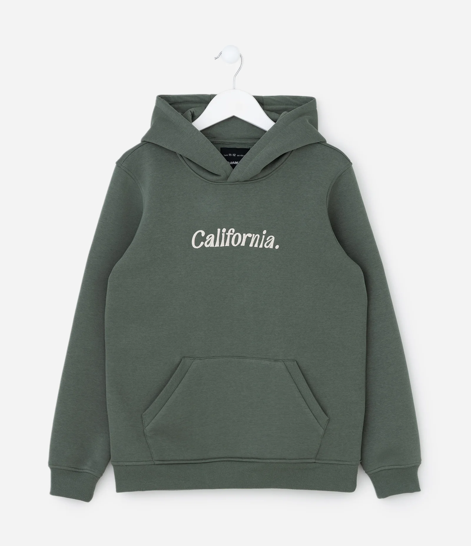 Casaco Infantil em Moletom com Bordado Lettering – Tam 5 a 14 Anos Verde Militar 2