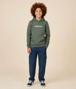 Casaco Infantil em Moletom com Bordado Lettering – Tam 5 a 14 Anos