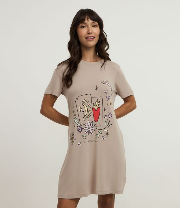 Camisola em Viscolycra com Estampa Mística