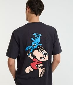 Camiseta Boxy em Algodão com Estampa Mônica e Sansão