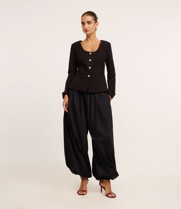 Calça Aladim em Tricoline com Elástico no Cós