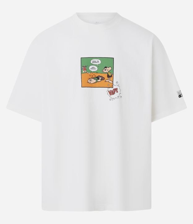 Camiseta Comfort  em Algodão com Estampa Quadrinhos Turma da Mônica