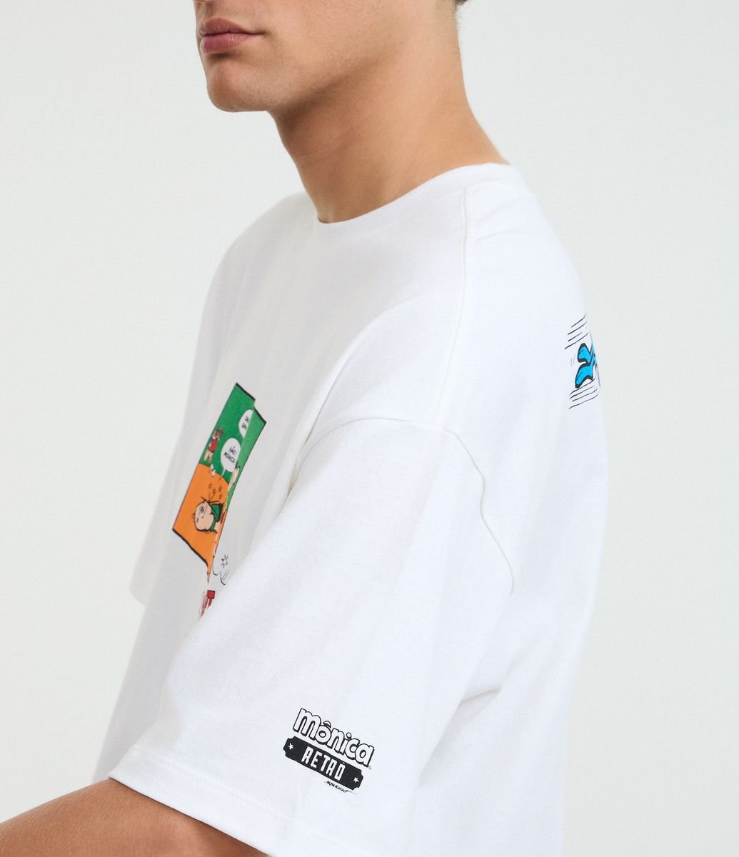 Camiseta Oversized em Algodão com Estampa Quadrinhos Turma da