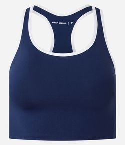 Top Esportivo Nadador sem Bojo em Microfibra com Frisos Contrastantes