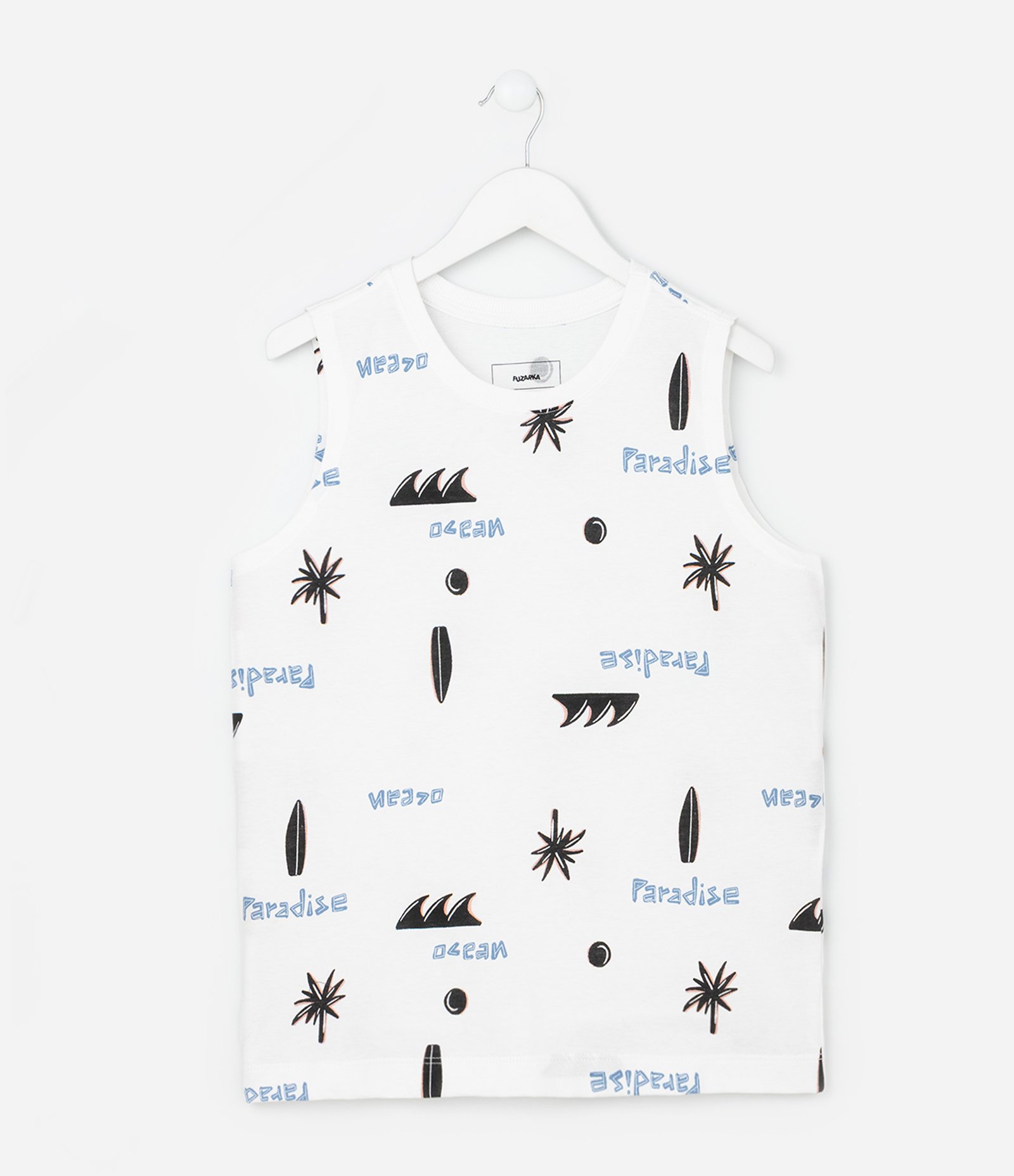 Regata Infantil com Estampa Tropical - Tam 5 a 14 Anos Branco 1