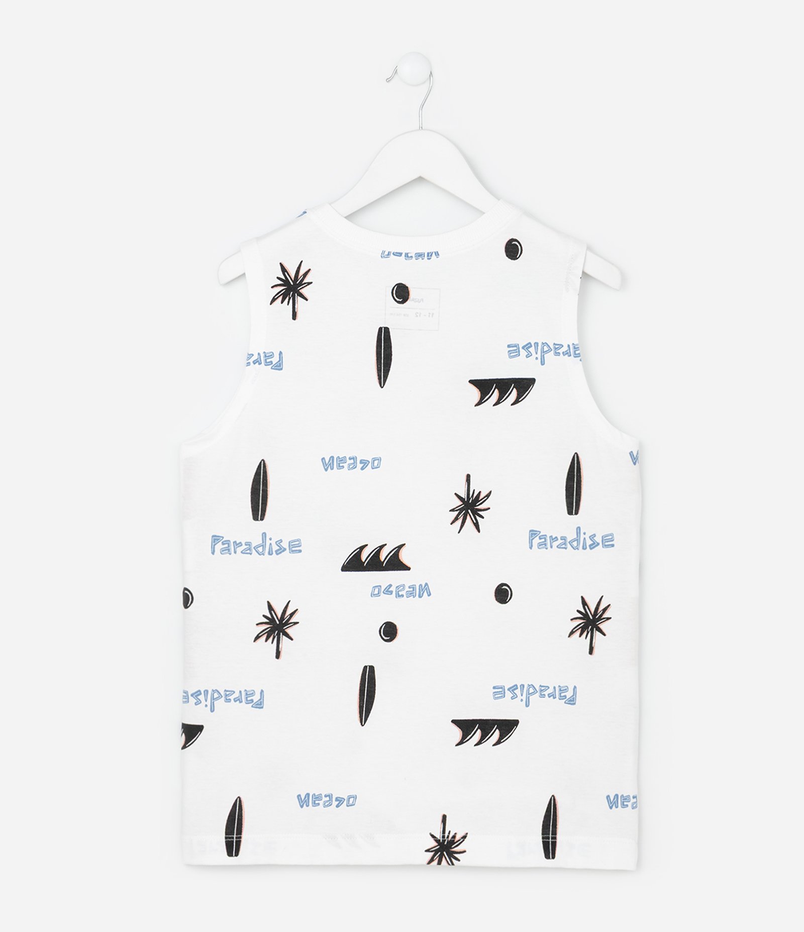 Regata Infantil com Estampa Tropical - Tam 5 a 14 Anos Branco 2