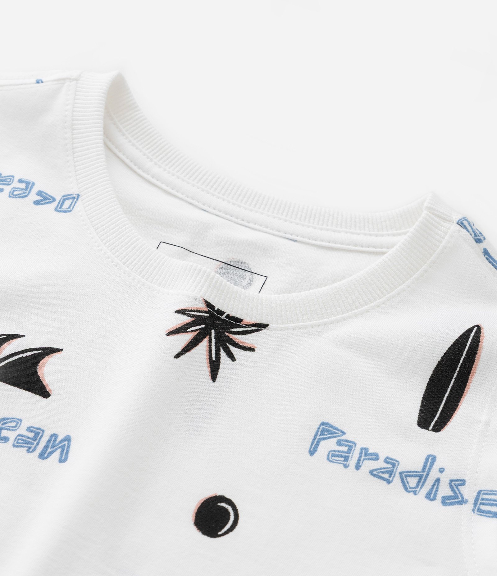 Regata Infantil com Estampa Tropical - Tam 5 a 14 Anos Branco 4