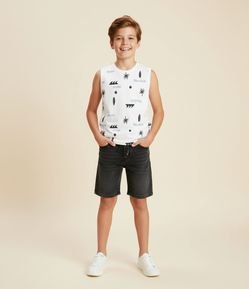 Regata Infantil com Estampa Tropical - Tam 5 a 14 Anos