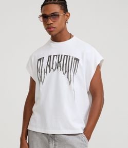 Regata Machão em Algodão com Estampa Lettering Blackout