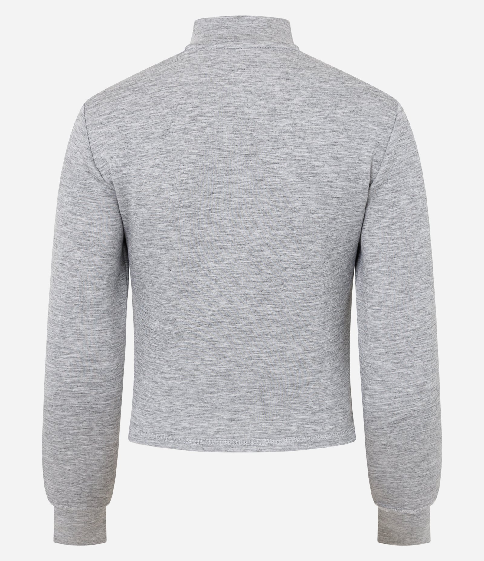 Casaco em Modal com Recortes e Fechamento por Zíper Cinza 6