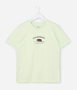 Camiseta Infantil Regular com Estampa de Urso California - Tam 5 a 14 Anos