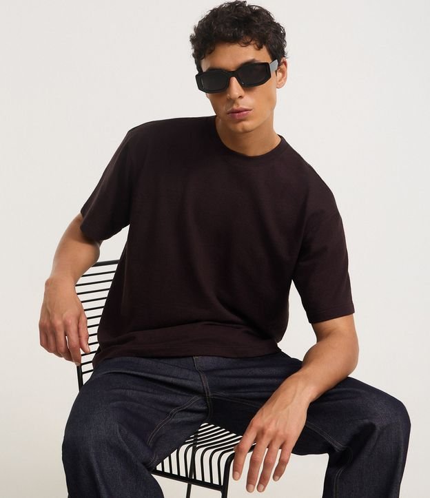 Camiseta Boxy em Algodão Texturizada
