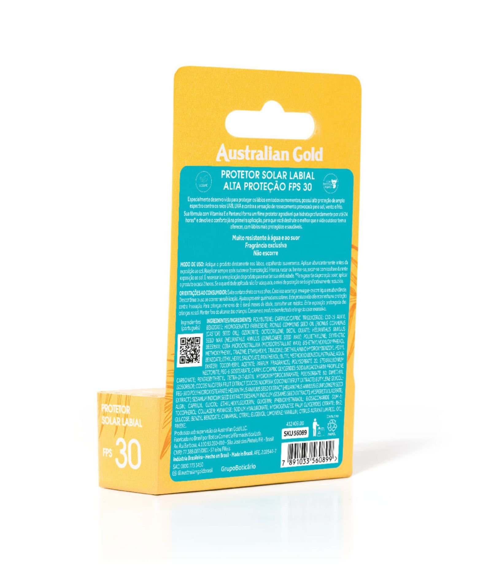 Protetor Solar Labial FPS30 Alta Protecao 3 Australian Gold 3,4g 2