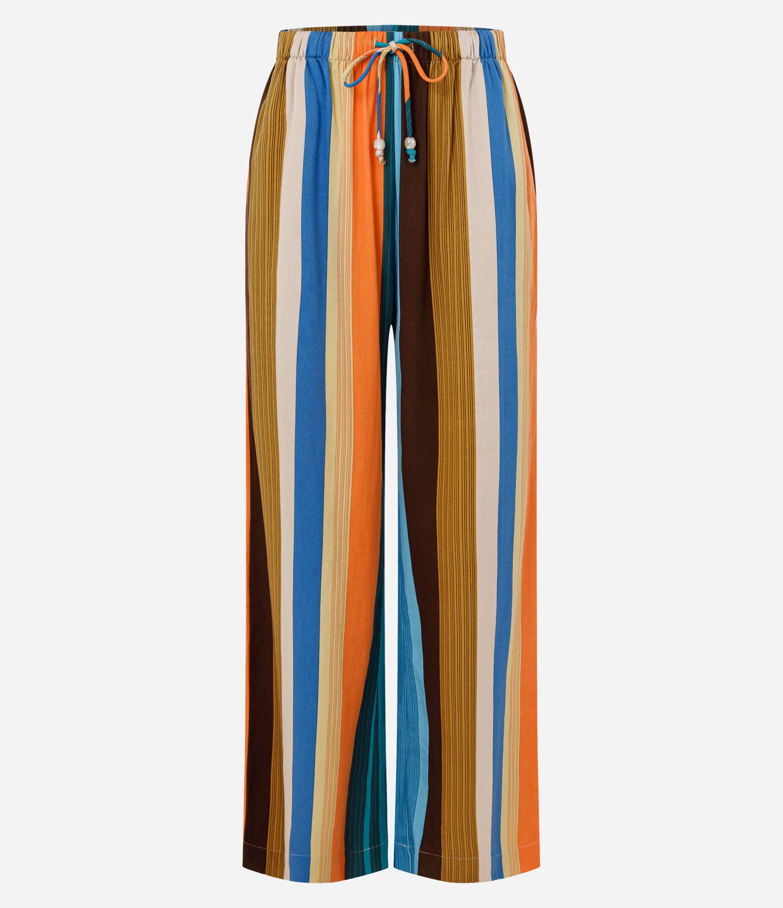 Calça em Sarja com Listras e Amarração com Ponteiras Multicores 4