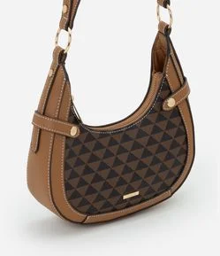 Bolsa Baguete Pequena com Estampa Geométrica