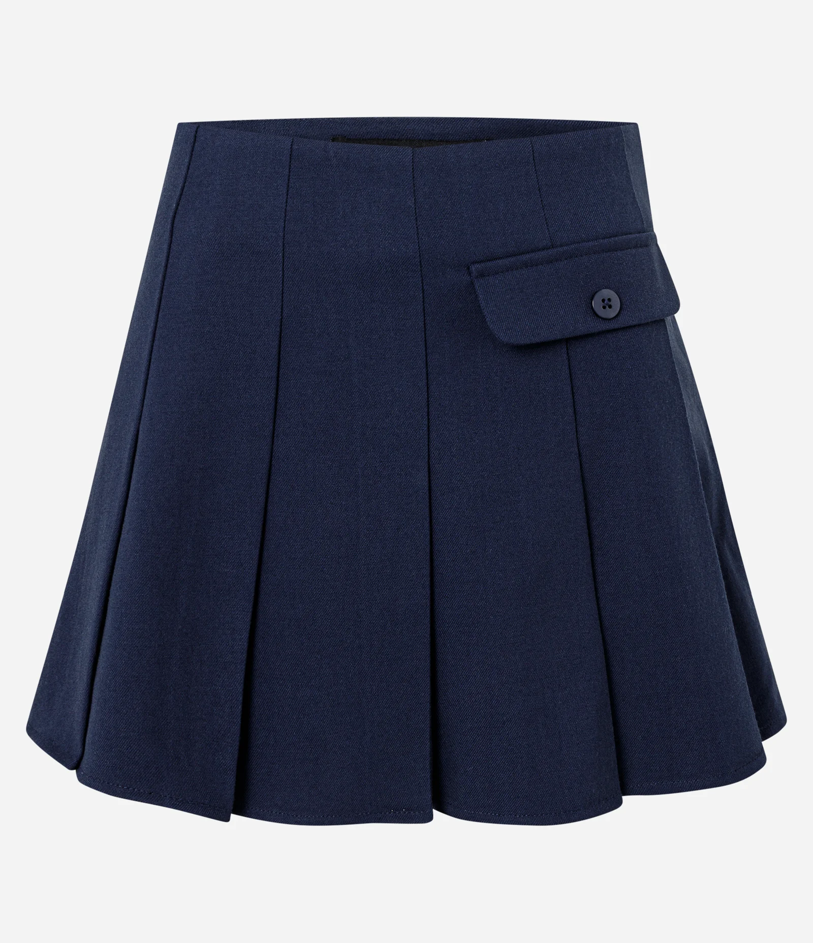 Short Saia em Alfaiataria com Pregas Azul 1