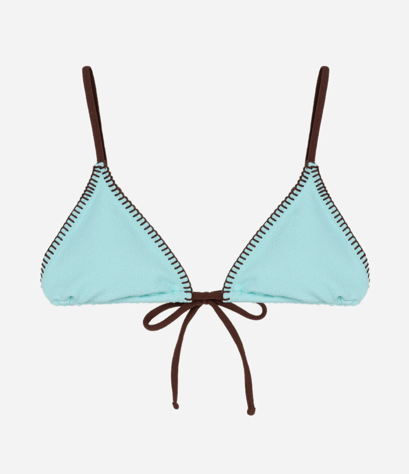 Biquíni Top Cortininha em Microfibra Texturizada e Pesponto Contrastante Azul 5