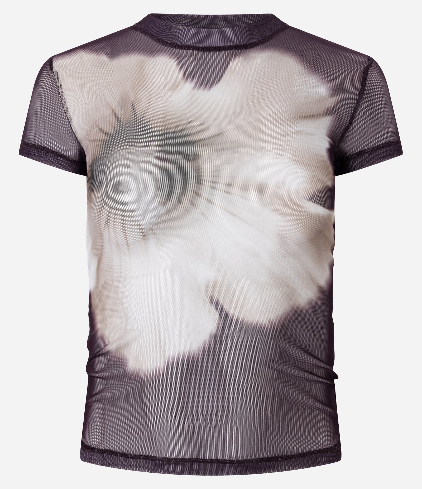 Blusa em Tule com Estampa Floral Cinza 5