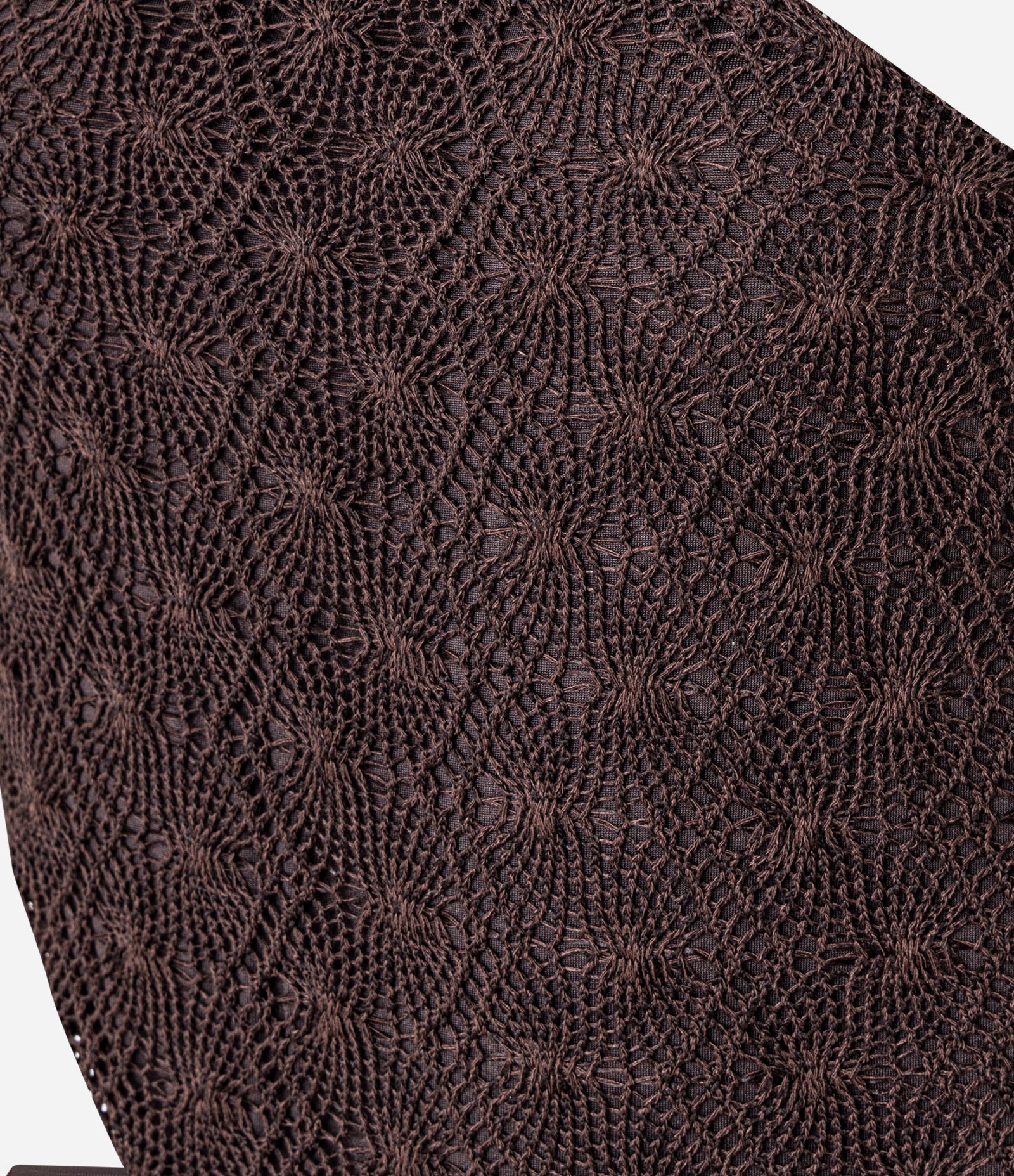 Vestido New Midi em Renda com Ombro Só e Sobreposição Marrom 8