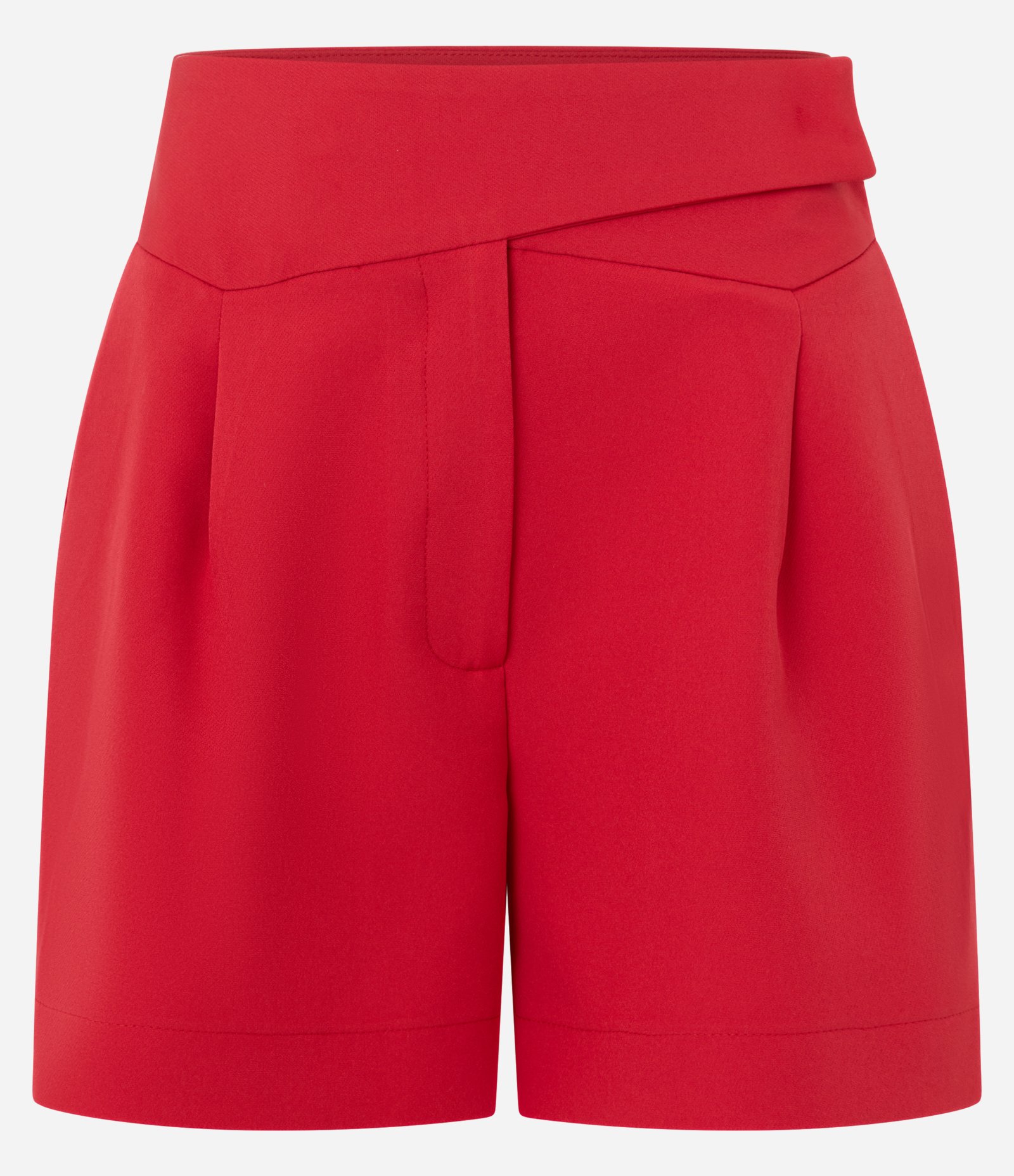 Bermuda Alfaiatada com Cós Transpassado e Pregas Vermelho 5