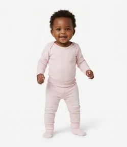 Conjunto Infantil Térmico com Body Manga Longa e Calça – Tam RN a 24 Meses