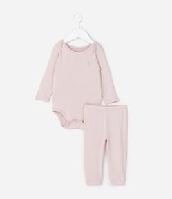 Conjunto Infantil Térmico com Body Manga Longa e Calça – Tam RN a 24 Meses