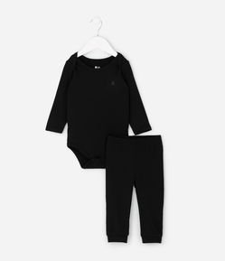 Conjunto Infantil Térmico com Body Manga Longa e Calça – Tam RN a 24 Meses