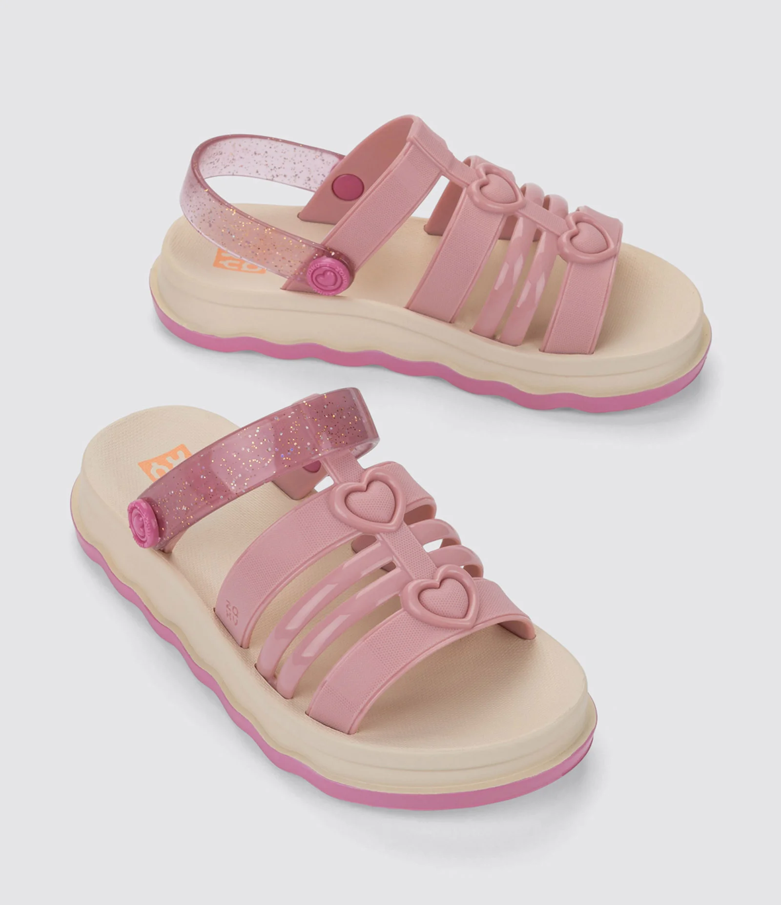 Sandália Infantil com Corações Zaxy - Tam 26 ao 34 Rosa 1