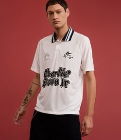 Camisa Polo Boxy com Estampa do Chalie Brown Jr