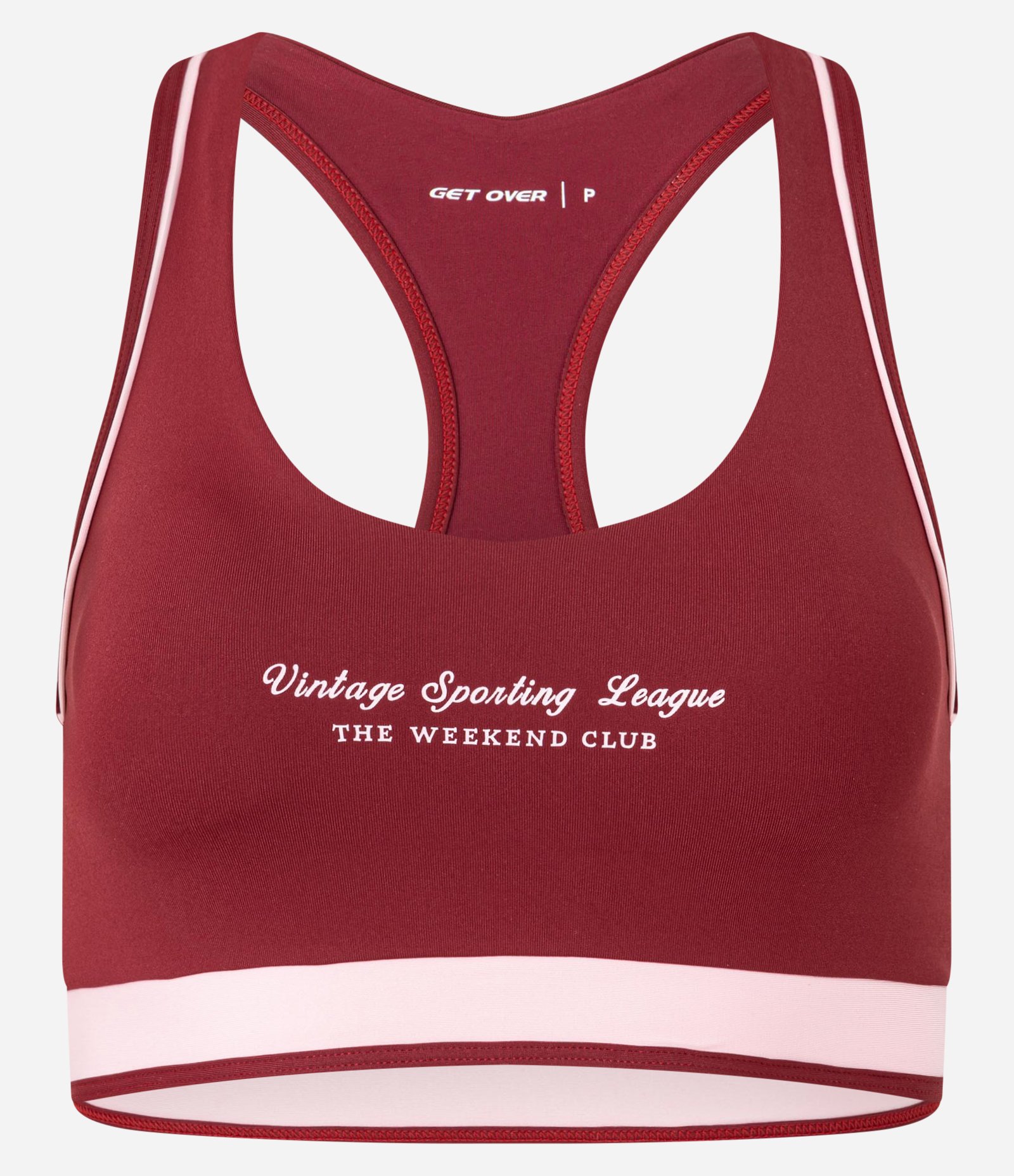 Topo Bojo Nadador com Lettering e Viés Contrastantes Vermelho 1