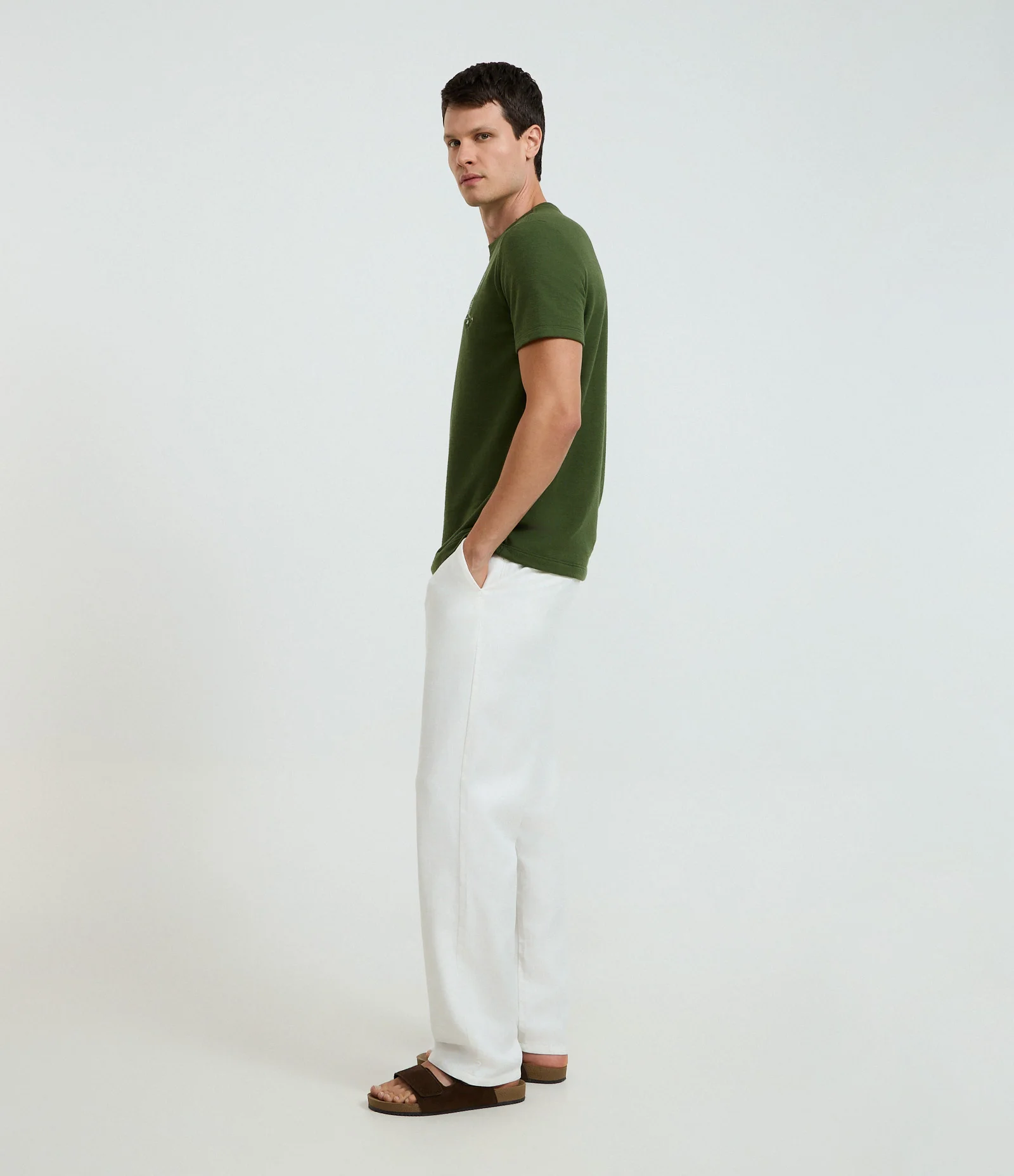 Camiseta Regular em algodão Texturizado com Estampa Tropical Verde 5