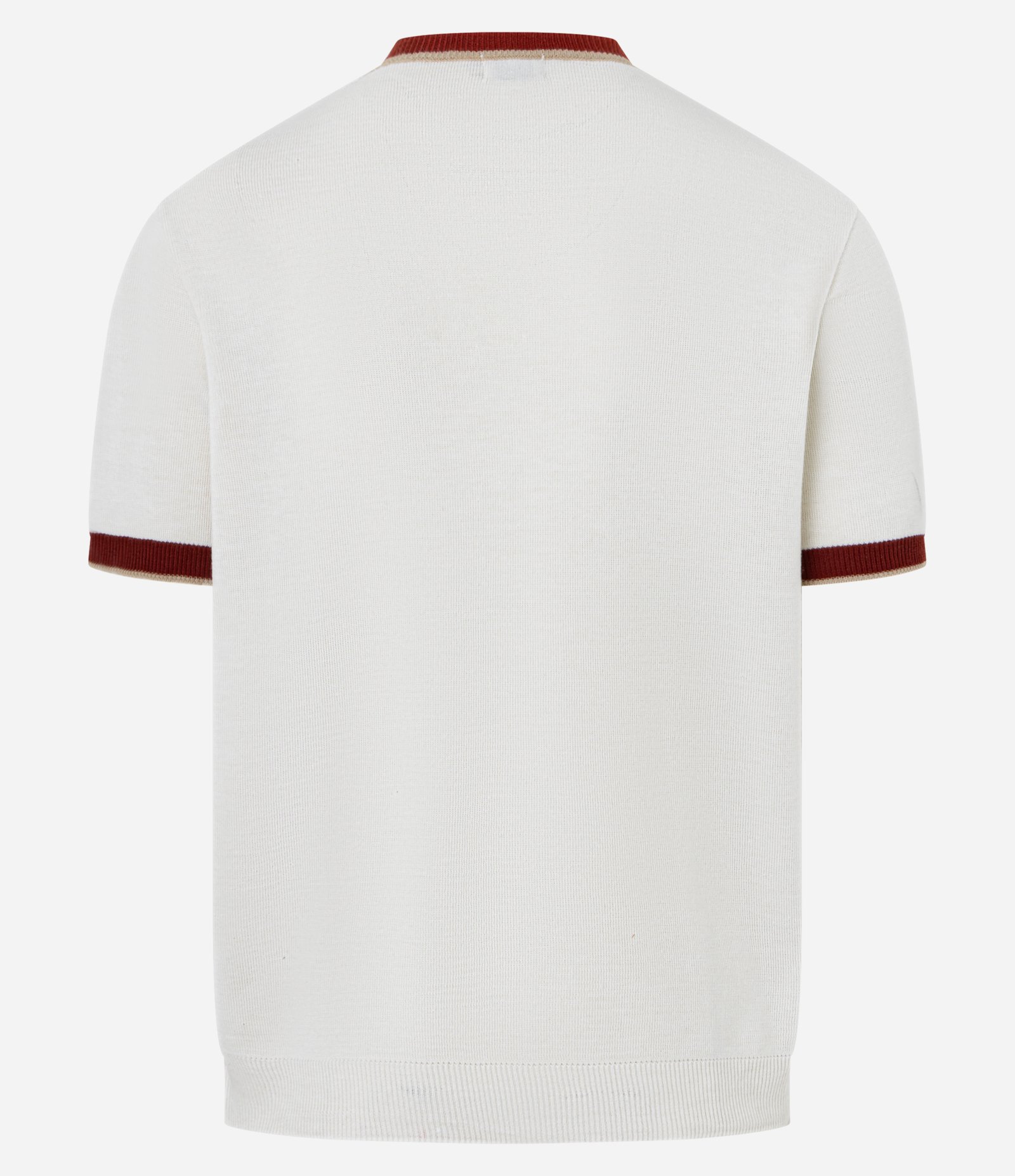 Camiseta Regular em algodão com Listras Contrastantes Branco 6