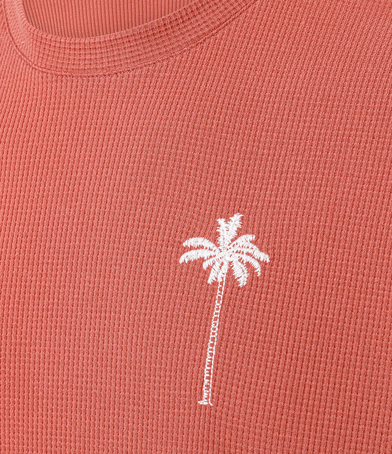 Camiseta Regular em Algodão com Textura e Bordado Vintage Forest Vermelho 7