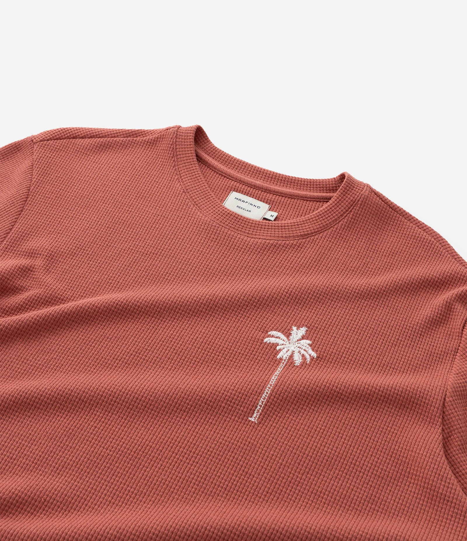 Camiseta Regular em Algodão com Textura e Bordado Vintage Forest Vermelho 9