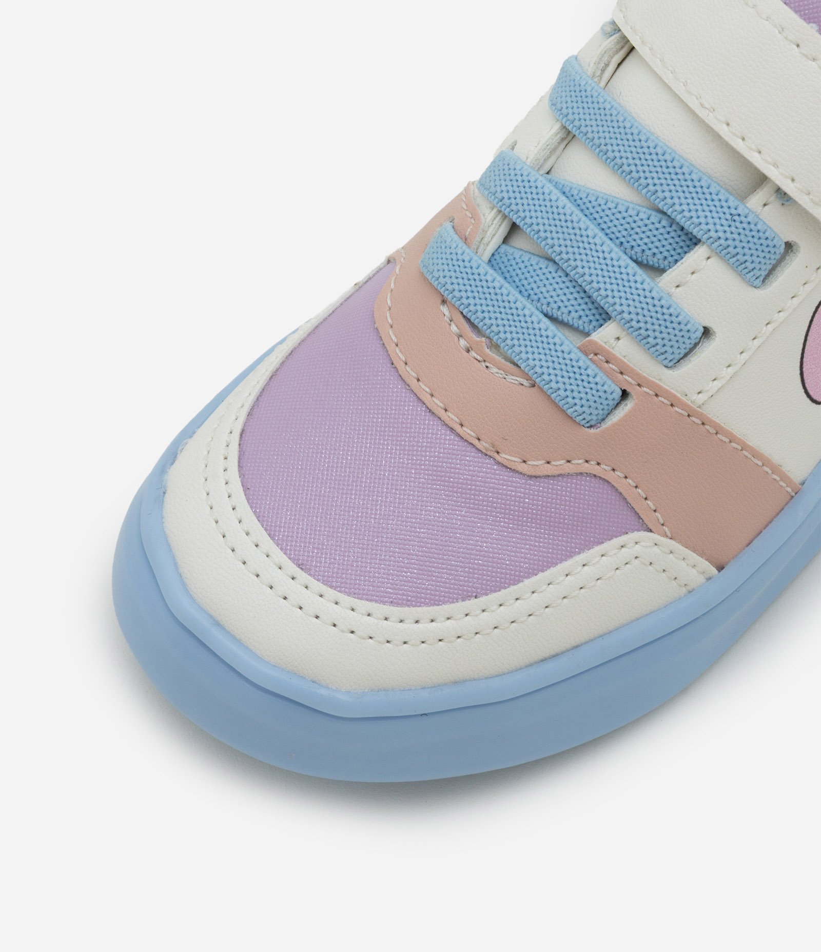 Tênis Infantil em PU com Sola Led Stitch - Tam 20 ao 27 Off White 3