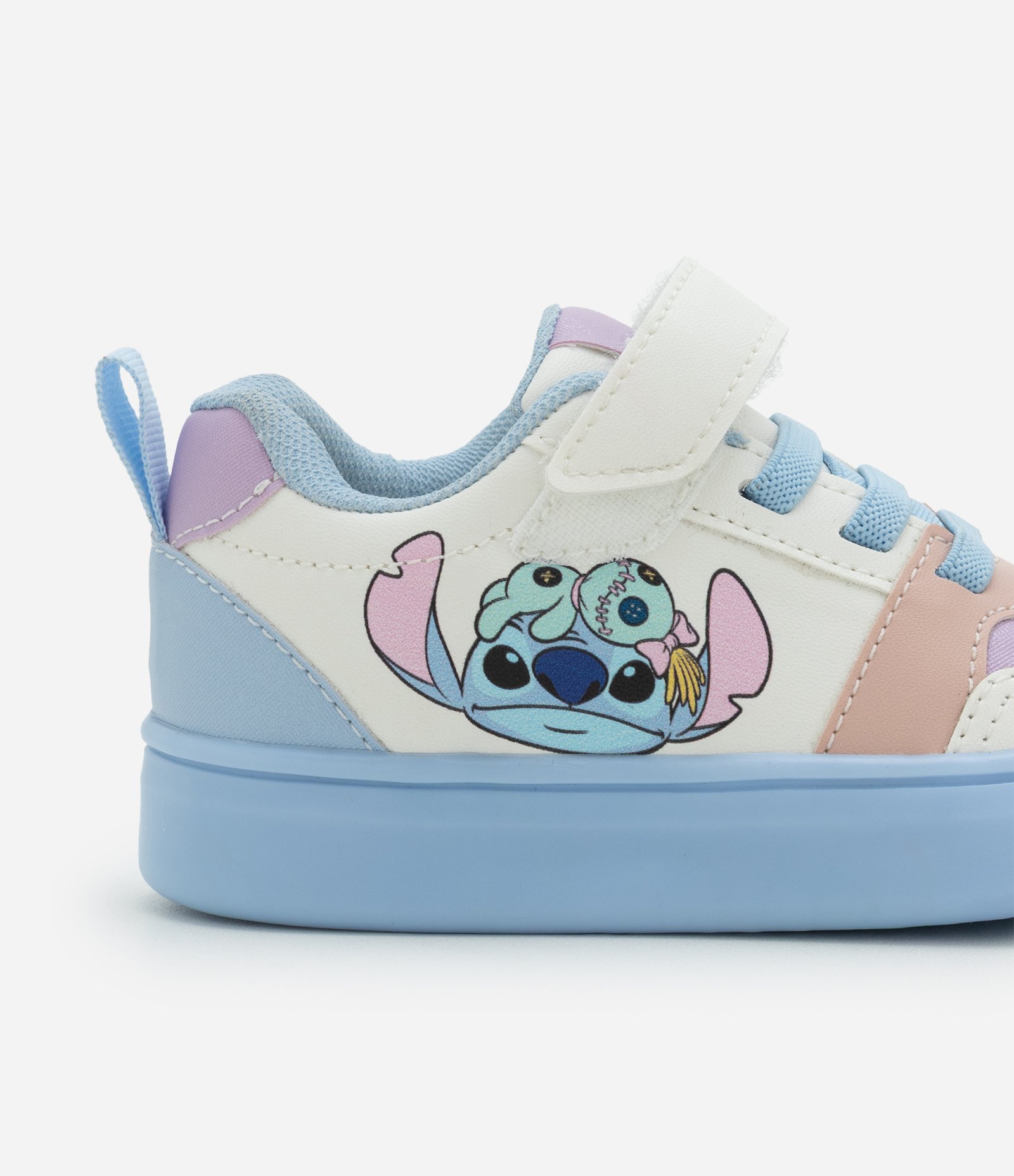 Tênis Infantil em PU com Sola Led Stitch - Tam 20 ao 27 Off White 4