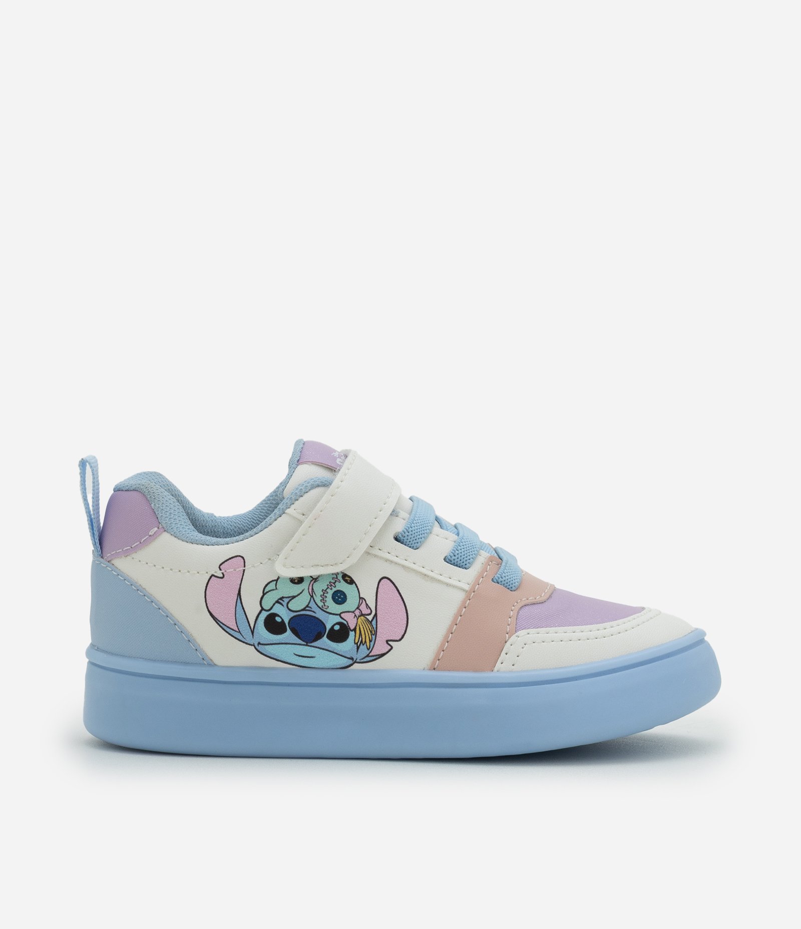 Tênis Infantil em PU com Sola Led Stitch - Tam 20 ao 27 Off White 5