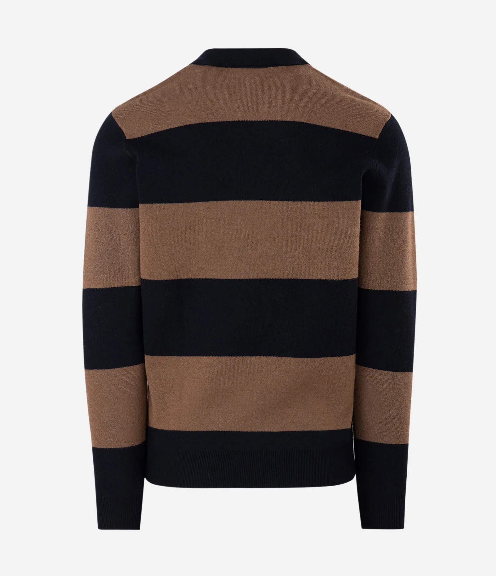 Blusão Listrado com Gola em V Preto 2